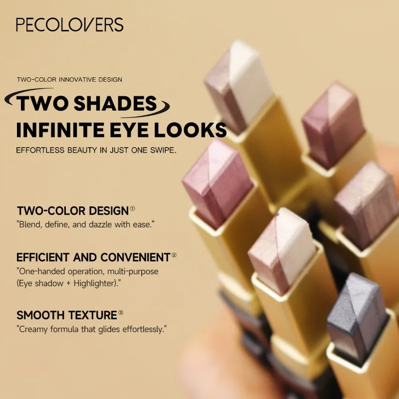 Shimmer Eyeshadow Stick Duo – Long-Lasting Waterproof
