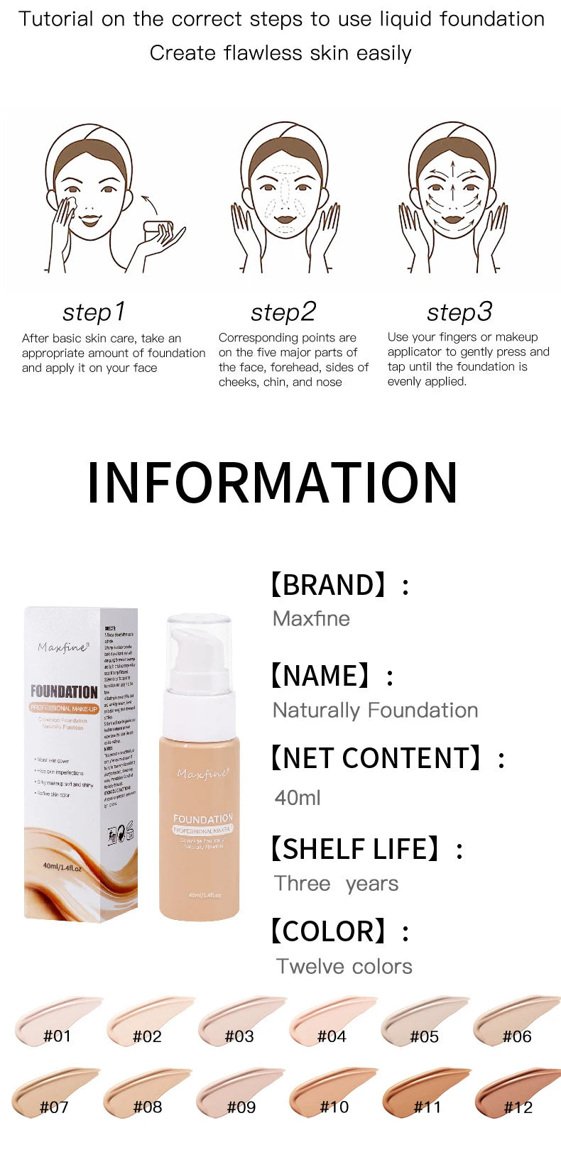 Liquid Foundation Concealer – Long-Wear, Sweat-Resistant